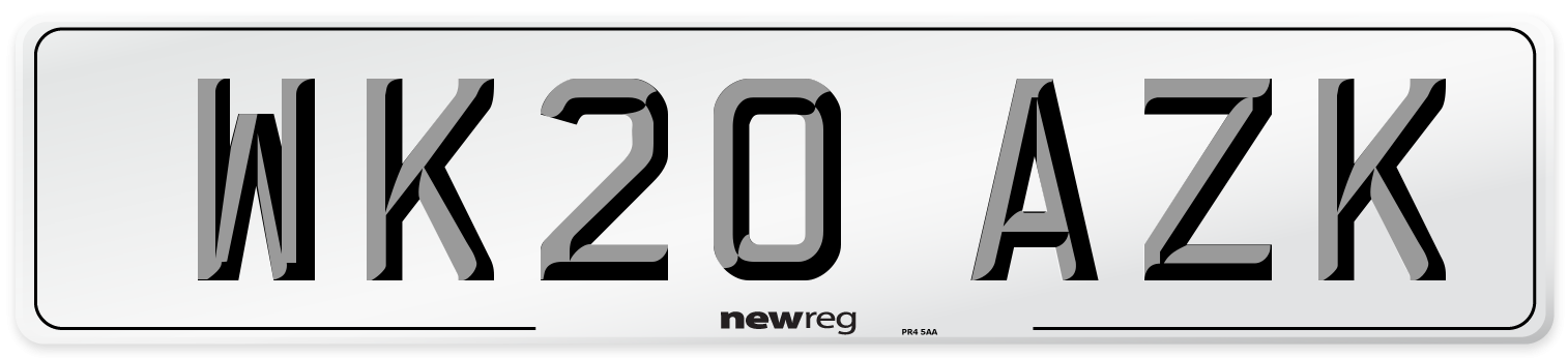 WK20 AZK Number Plate from New Reg